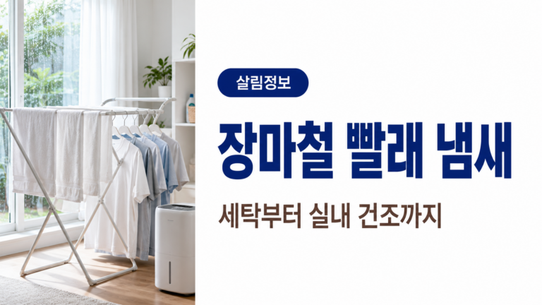 장마철 빨래 냄새 세탁부터 실내 건조까지