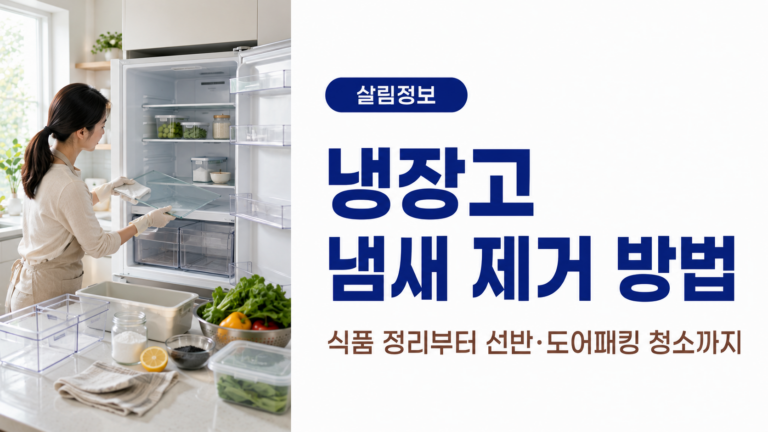 냉장고 냄새 제거 방법, 식품 정리부터 선반·도어패킹 청소까지